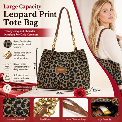 🎁💥Last Day Sale 50% Off💥Large Capacity Tote Bag with Leopard Print