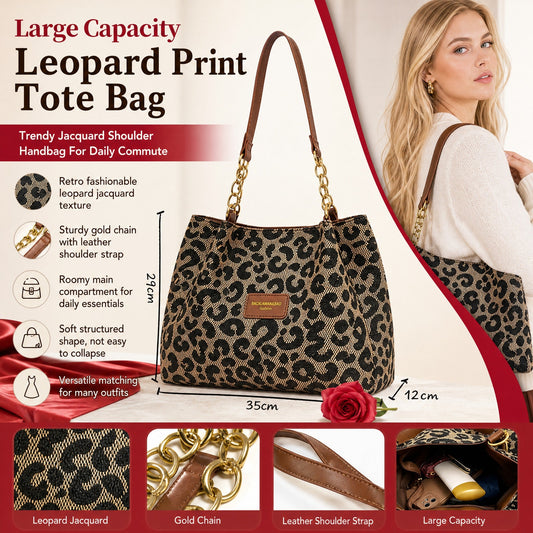 🎁💥Last Day Sale 50% Off💥Large Capacity Tote Bag with Leopard Print