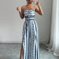 👗 LAST DAY SALE 70% OFF💕💥 Geometric Jumpsuit with Halter Neckline & Side Slit – Unique print & elastic back – Versatile, perfect for summer parties or resort wear ✨