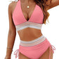 👙2025 New Type 49% OFF💥👙High Waisted Tummy Control Color Block Bikini Sets