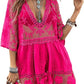 💗LAST DAY SALE 60% OFF⚡50K+ SOLD💕Boho Lace Beach Cover-Up Dress – V-Neck Sheer Swim Cover