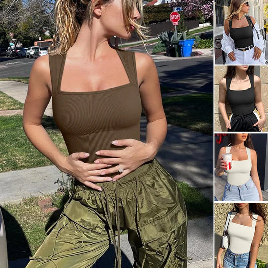 【😍Hot Sale 50% 😍Buy 1 Get 1 Free & Only ￡5.99 Per Each】Sleeveless Tummy Control Tank Tops Bodysuits