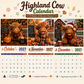 🐮Limited Time Special Price ￡6.99!!✨2027 Funny Highland Cow Wall Calendar | A4 Hanging Calendar | Designed by Isabel Kline