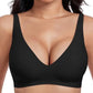 👍LAST WEEK- ONLY￡9.99!!⚡50K+ SOLD💕Jelly Wireless Womens Comfortable Wireless Bras Push Up Bralettes Seamless Tshirts Bras Deep V Everyday Bras