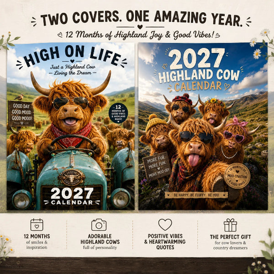 🐮Limited Time Special Price ￡6.99!!✨2027 Funny Highland Cow Wall Calendar | A4 Hanging Calendar | Designed by Isabel Kline