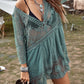 💗LAST DAY SALE 60% OFF⚡50K+ SOLD💕Boho Lace Beach Cover-Up Dress – V-Neck Sheer Swim Cover