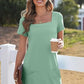 💃Last Day Special Price ￡11.99!!💐 💕Women's Casual Square Neck Pocket Short Sleeve Dress with Pockets