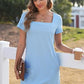 💃Last Day Special Price ￡11.99!!💐 💕Women's Casual Square Neck Pocket Short Sleeve Dress with Pockets