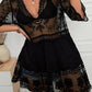 💗LAST DAY SALE 60% OFF⚡50K+ SOLD💕Boho Lace Beach Cover-Up Dress – V-Neck Sheer Swim Cover