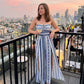 👗 LAST DAY SALE 70% OFF💕💥 Geometric Jumpsuit with Halter Neckline & Side Slit – Unique print & elastic back – Versatile, perfect for summer parties or resort wear ✨