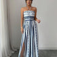 👗 LAST DAY SALE 70% OFF💕💥 Geometric Jumpsuit with Halter Neckline & Side Slit – Unique print & elastic back – Versatile, perfect for summer parties or resort wear ✨