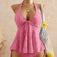 🌊SUMMER HOT SALE £15.99!!👙Women’s Peplum Halter Tankini Set – Slim Flattering Fit, Stylish Design & Comfortable Swimwear Style ✨