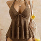 🌊SUMMER HOT SALE £15.99!!👙Women’s Peplum Halter Tankini Set – Slim Flattering Fit, Stylish Design & Comfortable Swimwear Style ✨