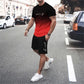 🏖️⏳SUMMER SALE: ONLY ￡15.99!!😎Men's Gradient Color T-Shirt & Shorts Set
