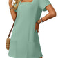 💃Last Day Special Price ￡11.99!!💐 💕Women's Casual Square Neck Pocket Short Sleeve Dress with Pockets