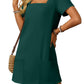 💃Last Day Special Price ￡11.99!!💐 💕Women's Casual Square Neck Pocket Short Sleeve Dress with Pockets