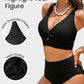 🌊Summer Cool Deal: £11.99!!🌊-👙Textured Knot-Front High-Waisted Bikini Set