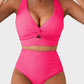 🌊Summer Cool Deal: £11.99!!🌊-👙Textured Knot-Front High-Waisted Bikini Set