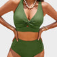 🌊Summer Cool Deal: £11.99!!🌊-👙Textured Knot-Front High-Waisted Bikini Set