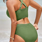 🌊Summer Cool Deal: £11.99!!🌊-👙Textured Knot-Front High-Waisted Bikini Set