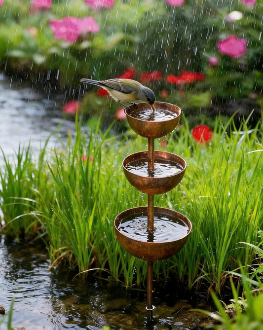 🐦Final Hours Flash Sale ￡8.99!!⚡ Rain Catcher - Plant Support 🌧️Metal Garden Ornament