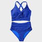 🌊Summer Cool Deal: £11.99!!🌊-👙Textured Knot-Front High-Waisted Bikini Set
