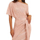 💃LAST DAY SALE 50% OFF!!✨Sparkly One-Shoulder Ruched Dress