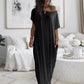 🔥Last Day Special Price £15.99!!💃Women's Summer Casual Loose Solid Color Short-Sleeve Long Dress