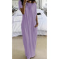 🔥Last Day Special Price £15.99!!💃Women's Summer Casual Loose Solid Color Short-Sleeve Long Dress
