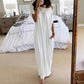🔥Last Day Special Price £15.99!!💃Women's Summer Casual Loose Solid Color Short-Sleeve Long Dress