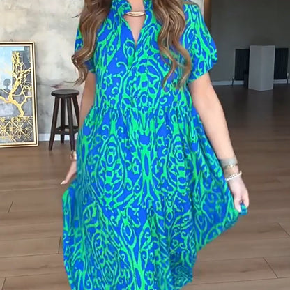 🔥Last Day Promotion 50% OFF💃Women's Casual Print A-Line Long Dress