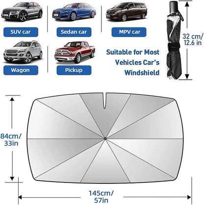 🚗❄️Summer Hot Sale - ONLY ￡14.99!!❄️Foldable Anti-UV Windshield Sunshade, Multipurpose Car Front Window Heat Protective Umbrella for Sedan SUVs, Automotive Exterior Accessories for Men & Women, Car Stuff, Vehicle❄️