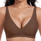🏆Limited Time Special Price ￡11.99!!✨ Jelly Wireless Womens Comfortable Wireless Bras Push Up Bralettes Seamless Tshirts Bras Deep V Everyday Bras
