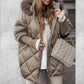 🎄Christmas Sale-Up to 50% OFF ❄️Women’s Winter Fashionable Mid-length Parka Coat with Knit Sleeves Patchwork