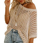 🎁2026 New Hot Sale✨️Casual 3/4 Sleeve Mesh Knit Top