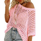 🎁2026 New Hot Sale✨️Casual 3/4 Sleeve Mesh Knit Top