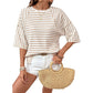 👕HOT SALE 49% OFF✨Women's Striped Relaxed Fit T-Shirt