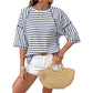 👕HOT SALE 49% OFF✨Women's Striped Relaxed Fit T-Shirt
