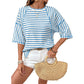 👕HOT SALE 49% OFF✨Women's Striped Relaxed Fit T-Shirt