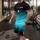 🏖️⏳SUMMER SALE: ONLY ￡15.99!!😎Men's Gradient Color T-Shirt & Shorts Set