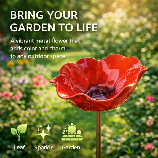 💖🎁LAST DAY SALE £8.99!!🔥50K+ SOLD!🐦Handmade Metal Flower Garden Stake