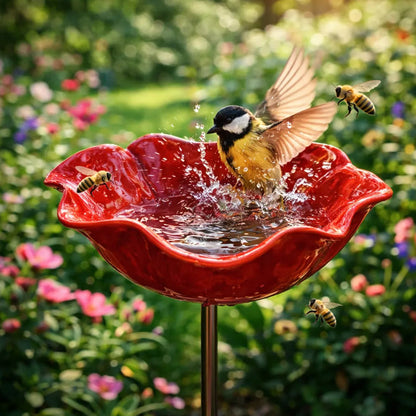 💖🎁LAST DAY SALE £8.99!!🔥50K+ SOLD!🐦Handmade Metal Flower Garden Stake