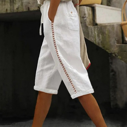 🥳Summer Hot Sale - Up to 70% OFF⚡50K+ SOLD!💞50K+ SOLD! Women's Summer Capri Pants with Lace Cutout Detail