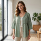 🏆Limited Time Special Price ￡13.99!!✨👚Women's V-Neck Lace Trim Button-Down Blouse– Elegant Everyday Top✨