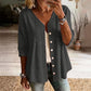 🏆Limited Time Special Price ￡13.99!!✨👚Women's V-Neck Lace Trim Button-Down Blouse– Elegant Everyday Top✨