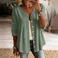 🏆Limited Time Special Price ￡13.99!!✨👚Women's V-Neck Lace Trim Button-Down Blouse– Elegant Everyday Top✨