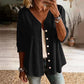 🏆Limited Time Special Price ￡13.99!!✨👚Women's V-Neck Lace Trim Button-Down Blouse– Elegant Everyday Top✨
