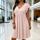 🎁Final Hours Flash Sale ￡14.99!!⚡Women's Criss-Cross V-Neck Flutter Sleeve Flowy Dress