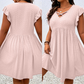 🎁Final Hours Flash Sale ￡14.99!!⚡Women's Criss-Cross V-Neck Flutter Sleeve Flowy Dress
