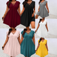 🎁Final Hours Flash Sale ￡14.99!!⚡Women's Criss-Cross V-Neck Flutter Sleeve Flowy Dress
